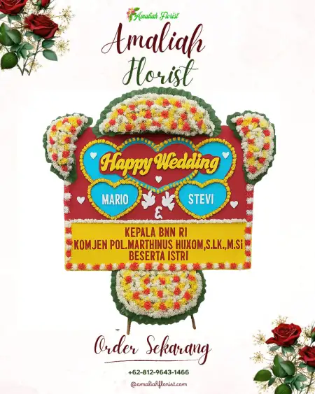 Papan Bunga Pernikahan Gilang